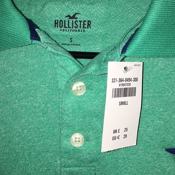 Mint Green Hollister Polo Shirt Small - Picture 3 of 4